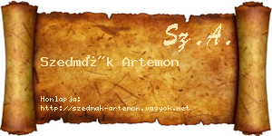 Szedmák Artemon névjegykártya